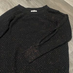 Open shoulder/sleeve sweater glitter